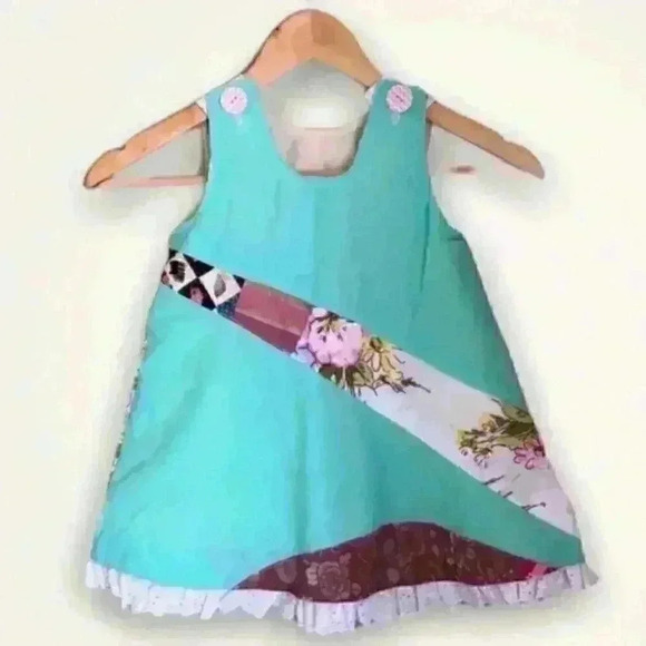 Patchwork a-line dress girl 2 - Picture 1 of 7